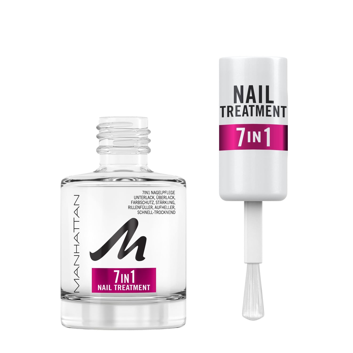 Manhattan Nail Top Coat Ultra Shine, top coat transparent au fini brillant pour une manucure longue durée, 12 ml