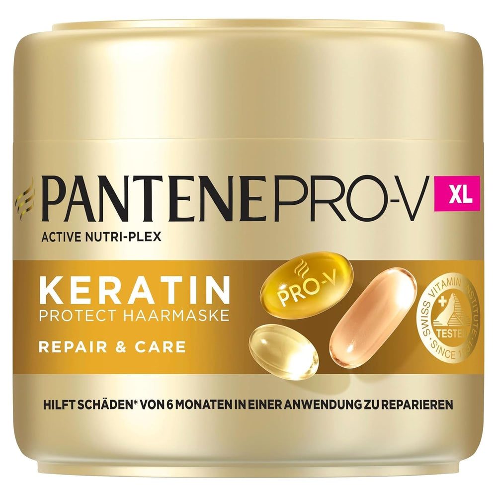 Pantene Pro-V Repair & Care Keratin Protect Hair Mask 500ml pentru păr uscat și deteriorat Ajută la repararea a 6 luni de deteriorare în doar 1 aplicare, cu Formula Pro-V și Active Nutri-Plex Masca de par Naty Shop Mască de păr (500ml)