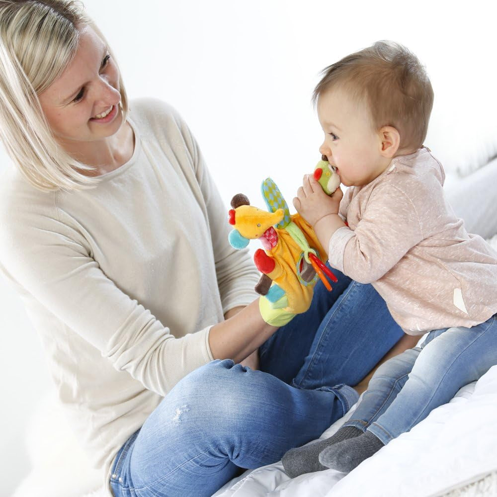 Fehn joacă mănușă safari - păpuși pentru degete jucărie pentru copii maimuță și elefant pentru apucat și făcut zgomote & carte cu imagini moi Bruno - carte tactilă pentru copii cu motive animale Jucarii Bebe Naty Shop