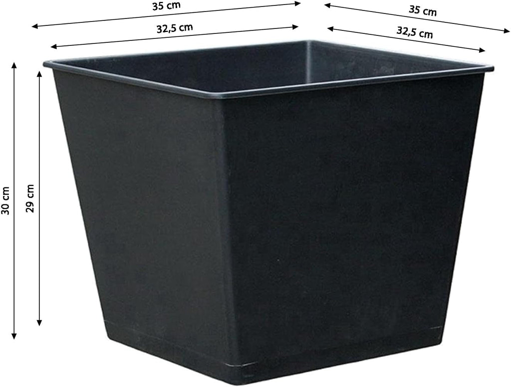 Ghiveci universal Dehner, aprox. 36 x 36 x 30 cm, plastic, negru