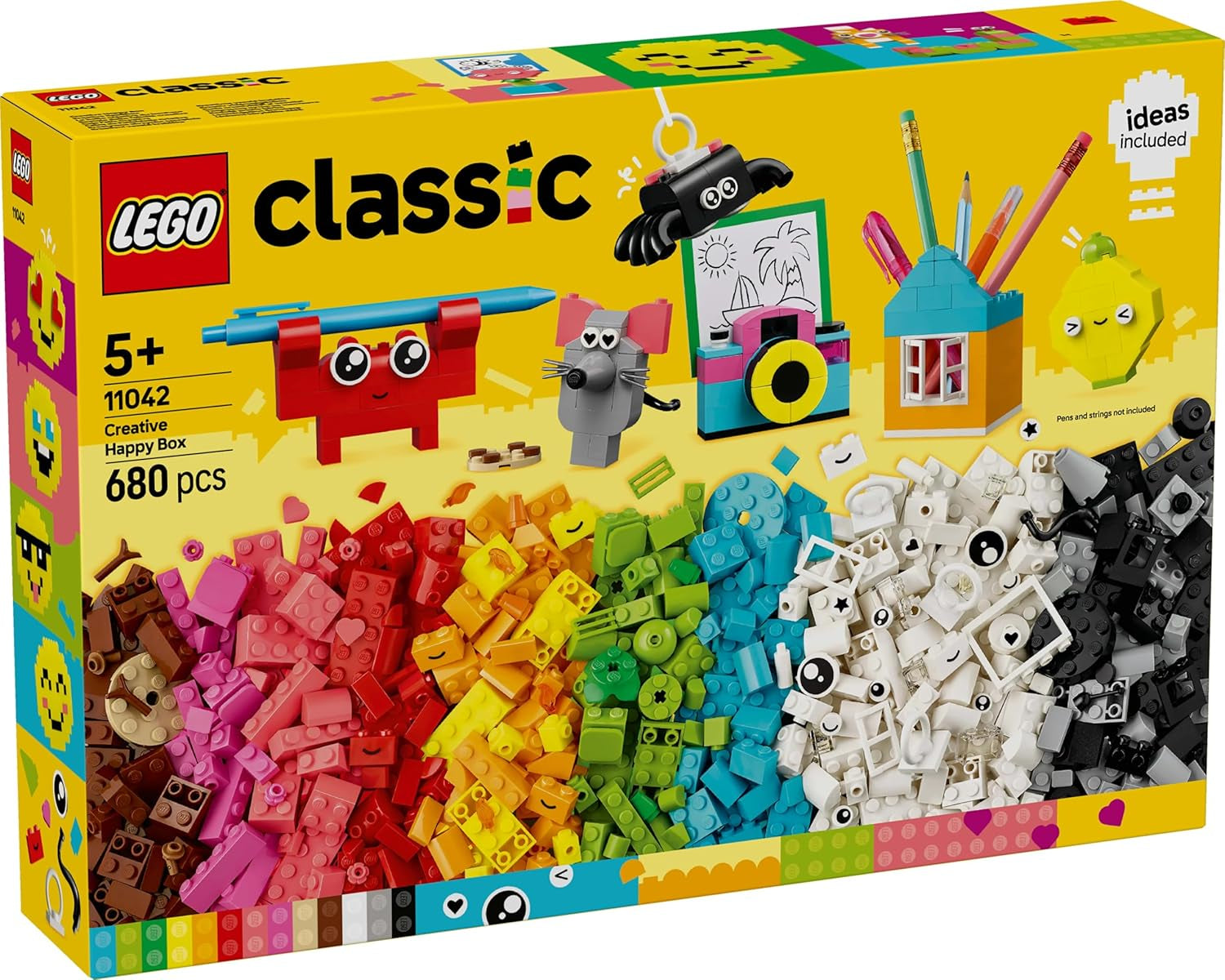 LEGO Classic Creative Fun Box, briques de construction colorées pour un jeu de rôle imaginatif, jeu de construction pour débutants, jouets pour filles et garçons à partir de 5 ans, modèles reconstructibles 11042 Sets de construction Besuche den LEGO-Store