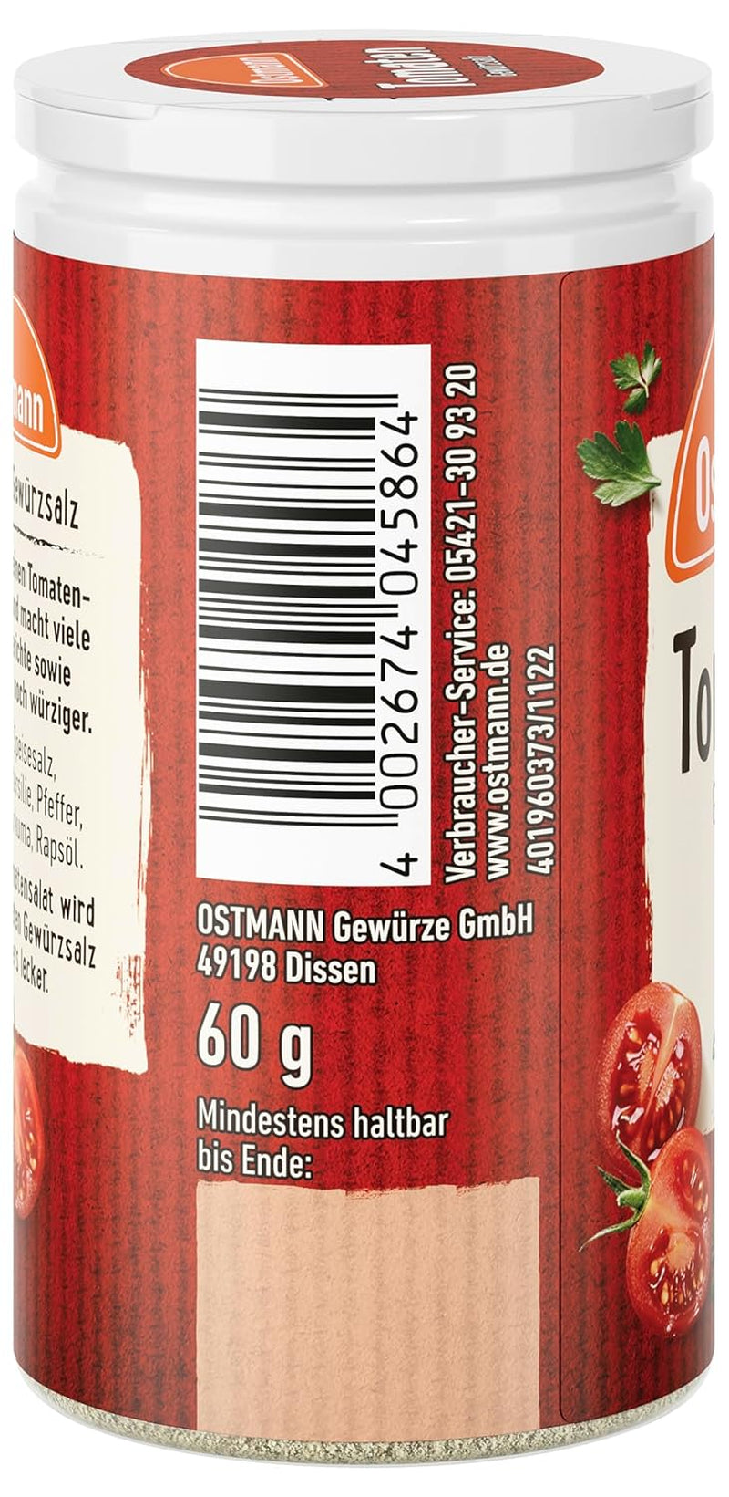 Ostmann Gewürze - Gewürzsalz aux tomates | Parfait pour assaisonner la salade de tomates et la bruschetta 60 g dans Der Streudose