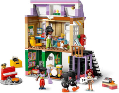 LEGO Friends Musikladen & Wohnung - Spielzeug mit 3 Mini-Puppen, Einer Corgi Tierfigur und Musikinstrumenten wie Klavier, Schlagzeug, Gitarren & Zubehör - Geschenk für Mädchen ab 7 Jahren - 42653