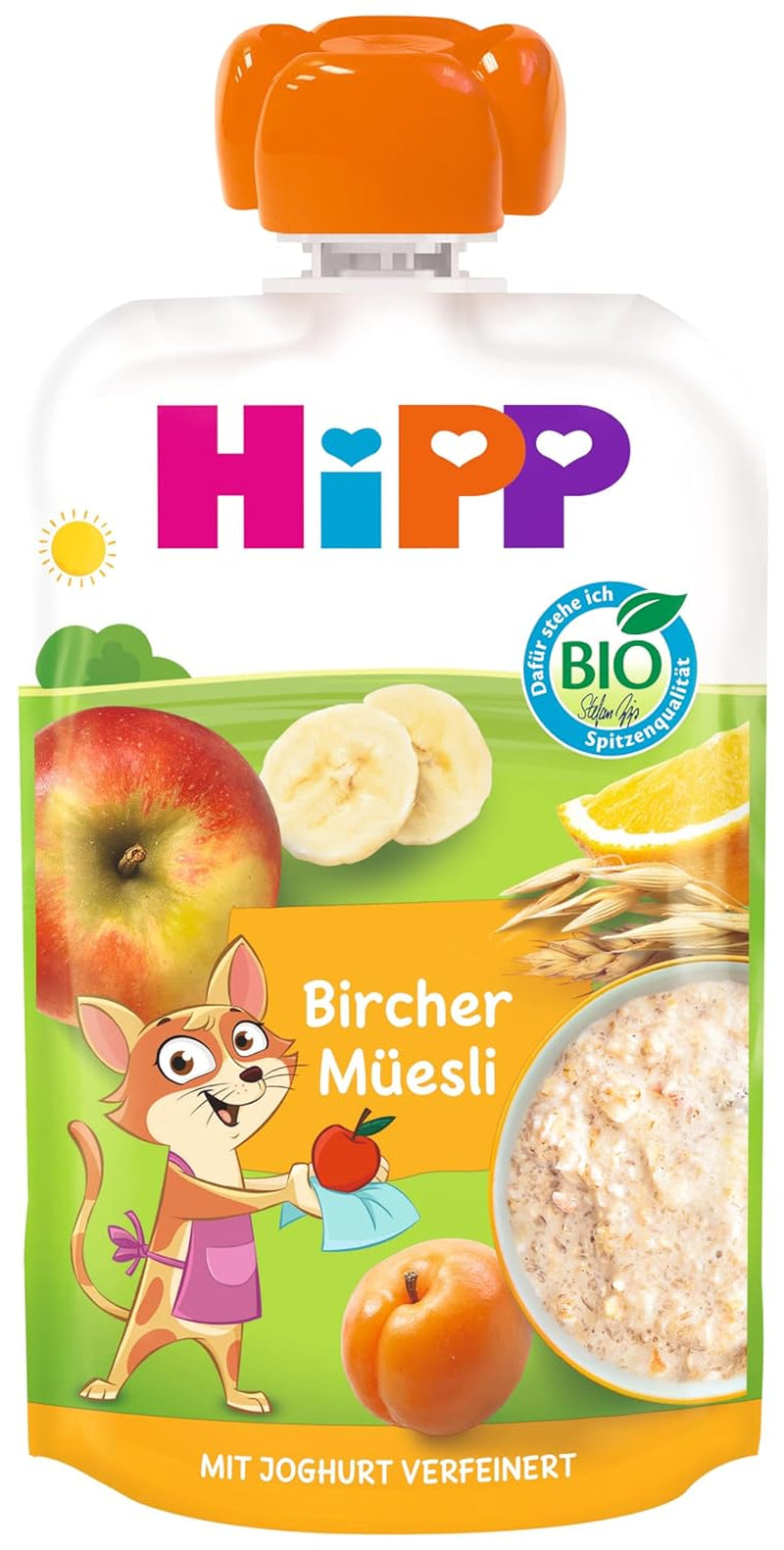 HiPP Bircher Muesli, Sachets compressibles dès 1 an (8 x 100g)