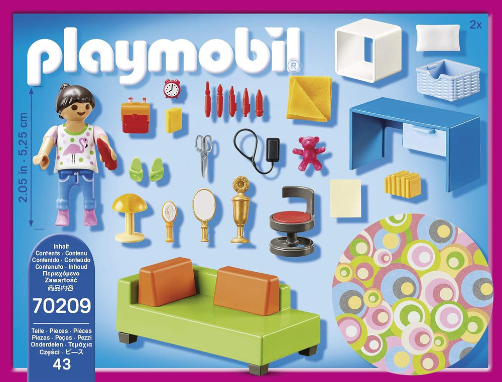 Maison de poupée PLAYMOBIL 70209 Chambre de jeunesse avec figurine fille et accessoires, à partir de 4 ans Maisons de poupées Naty Shop
