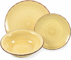 2197966 Service de table Baita Aquarelle, 18 pièces, grès peint à la main, 6 plateaux différents