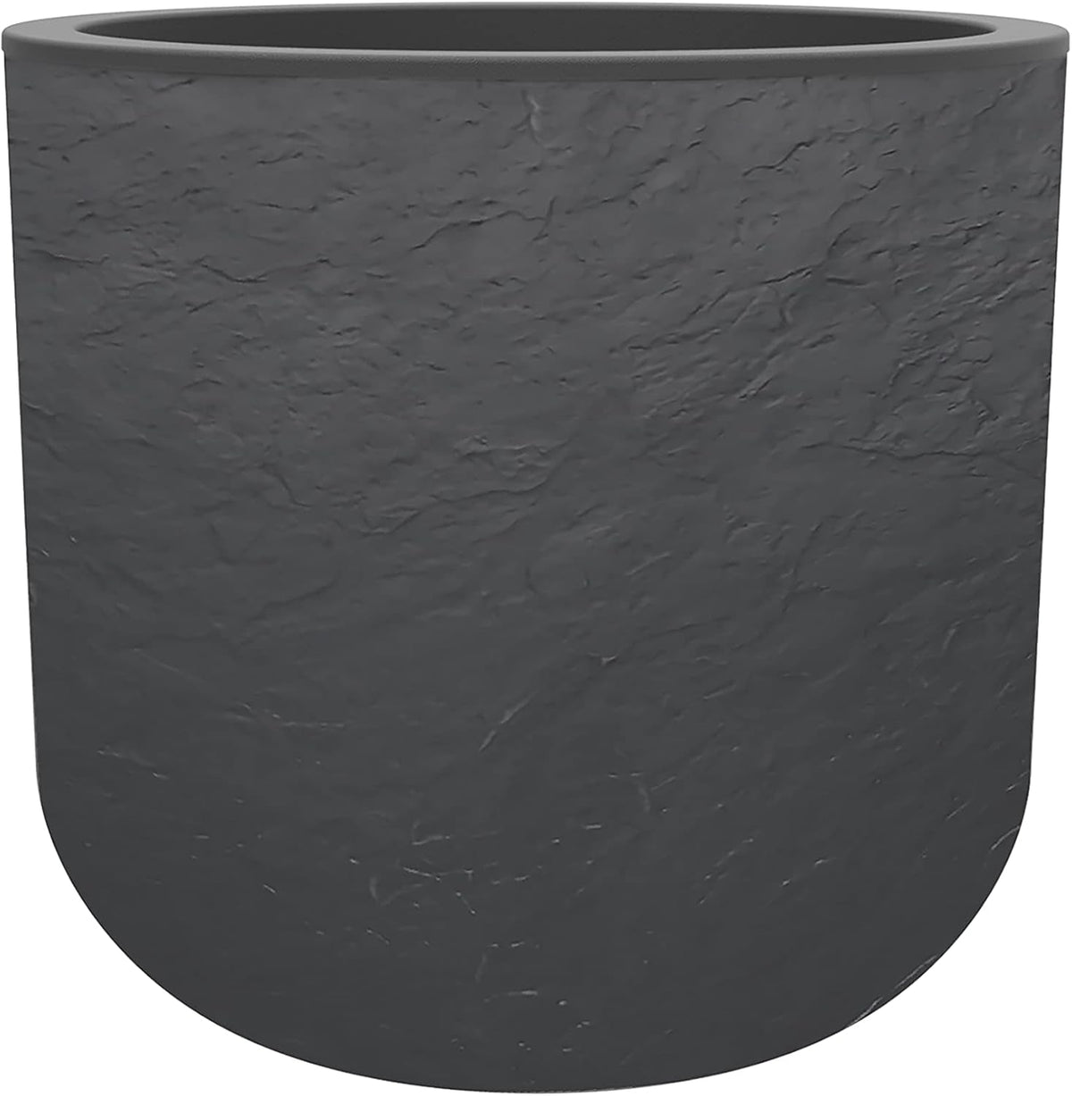 - Pot rond, 40 cm, Volcania'Up 32,5 l, aspect pierre, simple paroi, espace réservoir d'eau, Ø 38,5 x H. 36,8 cm, gris anthracite