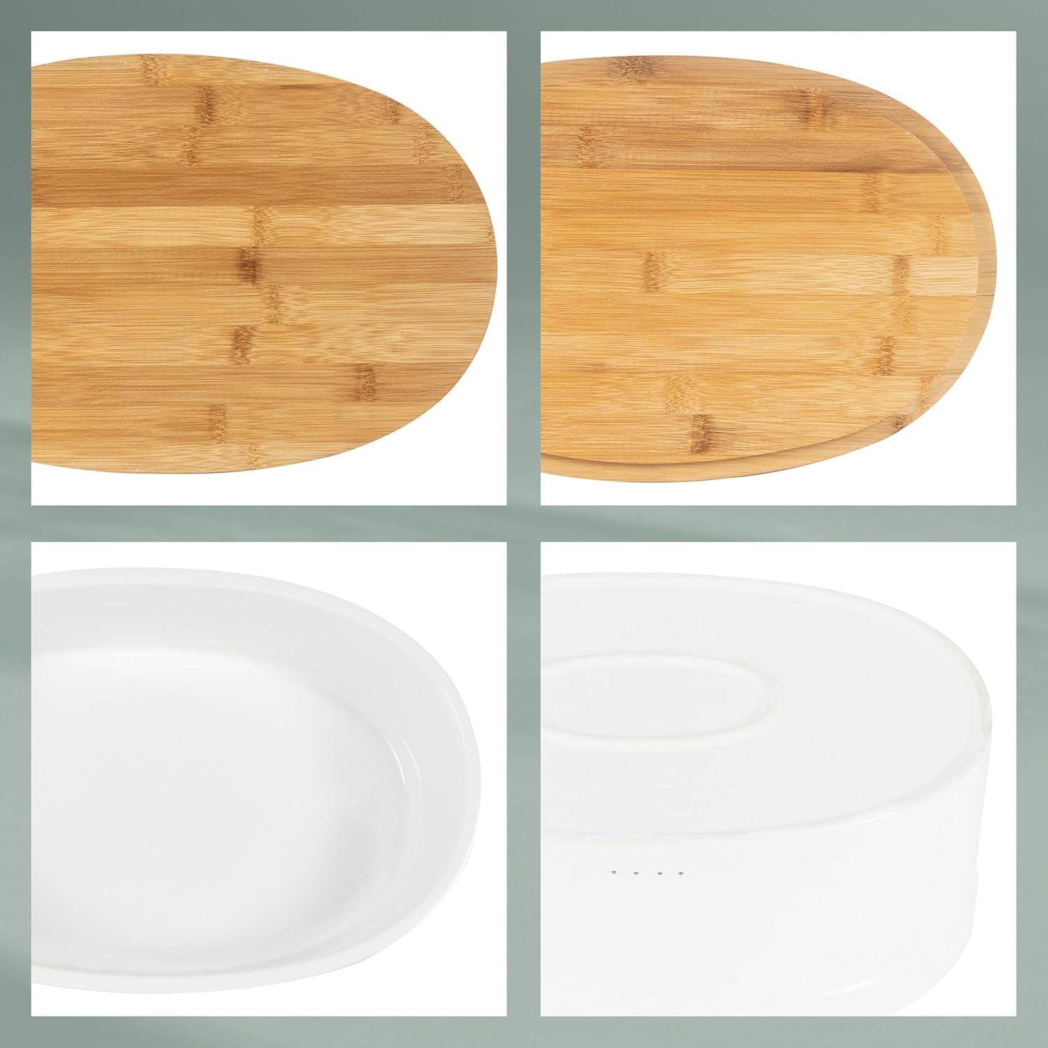 Boîte à pain Kela avec trous d'aération, boîte à pain en céramique, SALENA, bol à pain, blanc, 36,5 x 23,5 x 14 cm Boîtes de conservation alimentaire Naty Shop