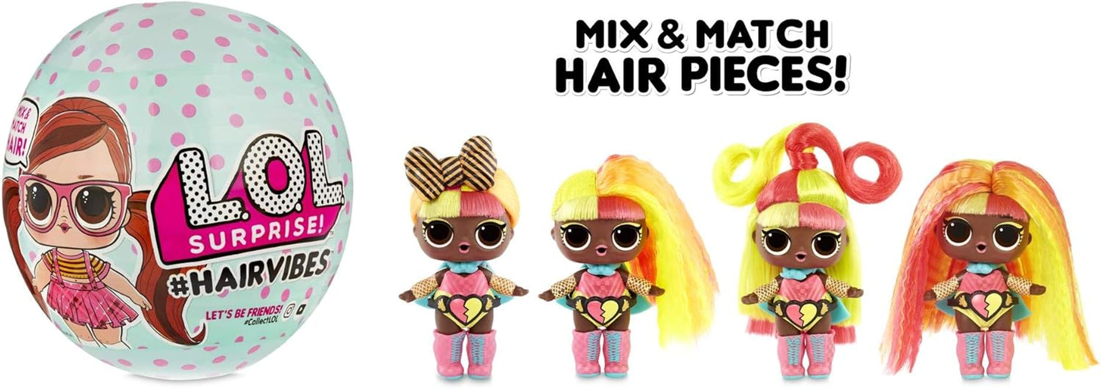 Poupées à collectionner LOL Surprise pour filles - Avec 15 surprises et coiffures différentes - #Hairvibes Dolls