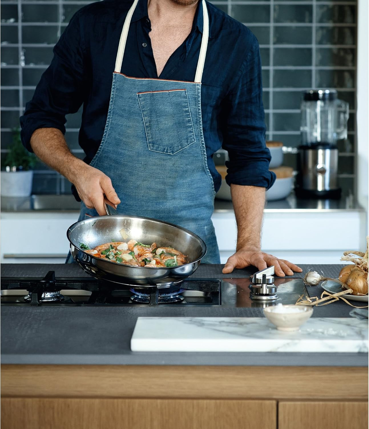 Poêle WMF Profi 28 cm, induction, poêle en acier inoxydable, sans revêtement, allant au four Casseroles et poêles Naty Shop