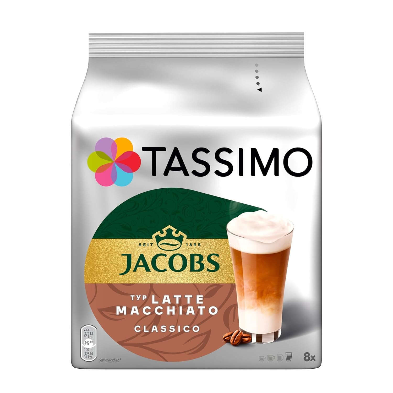 Tassimo Kapseln Jacobs Type Latte Macchiato Classico, 5 x 8 tampons, 40 Kaffeekapseln