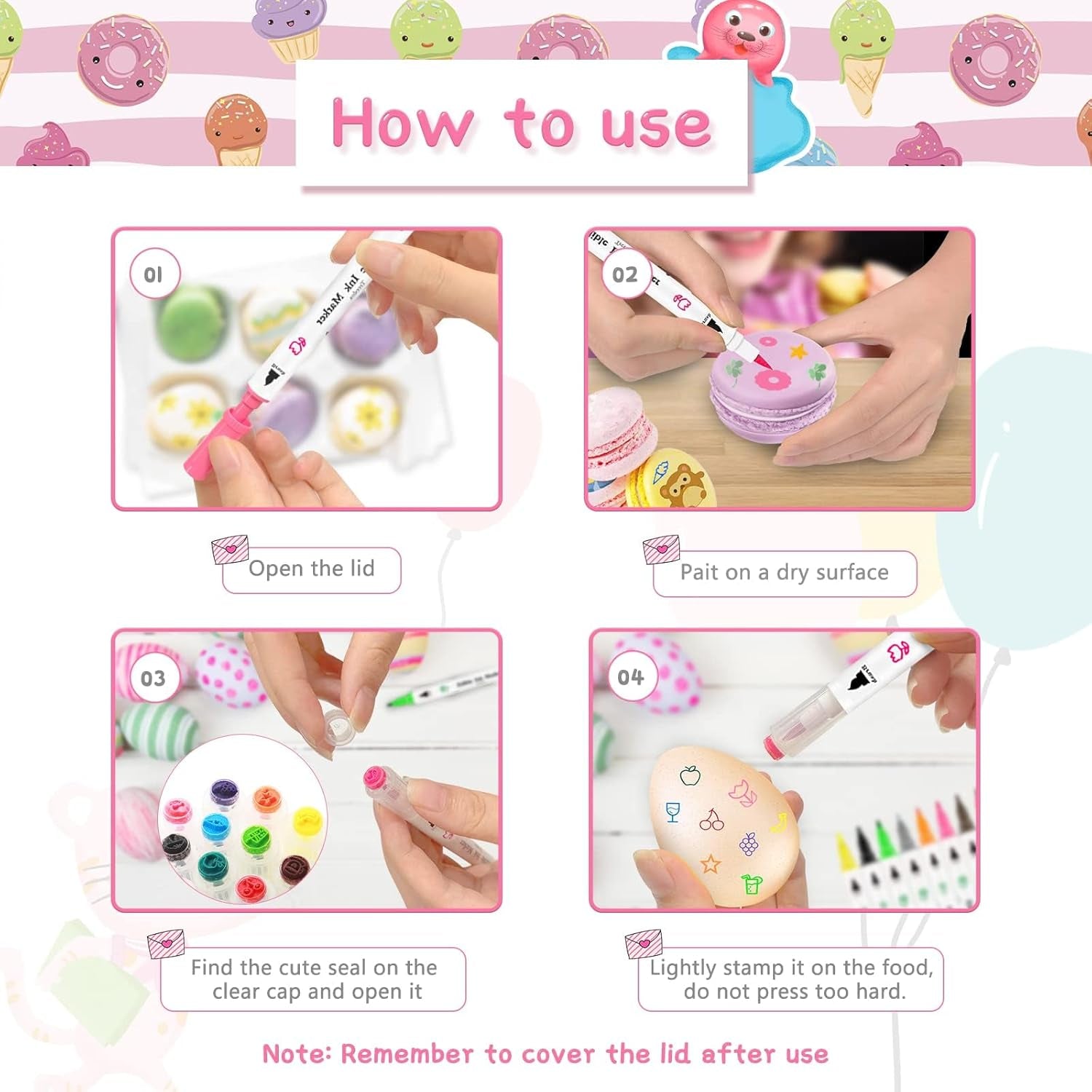 Stylos colorants alimentaires pour la pâtisserie, stylos colorants alimentaires pour œufs de Pâques, stylos colorants fondants, 12 marqueurs à pointe fine, aliments, écrivain pour biscuits, gâteaux, fondants, desserts, stylo d'écriture comestible