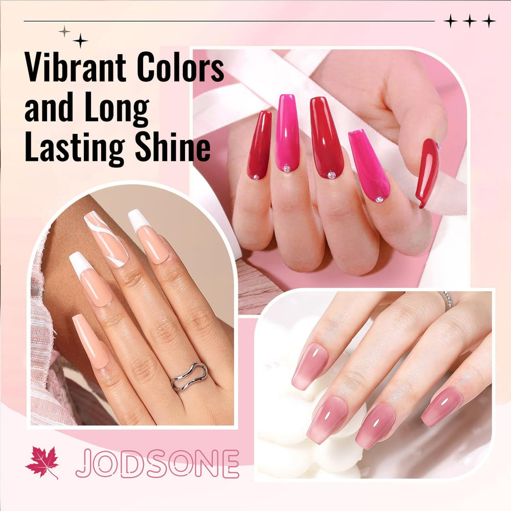 JODSONE Lot de 12 vernis à ongles 10 couleurs combinaison 2 couches de base et top coat Vernis à ongles à séchage rapide pour amateurs et débutants