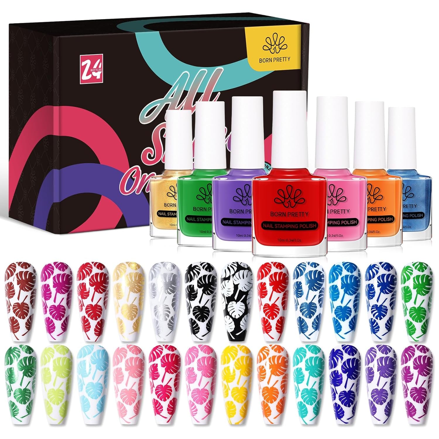 Vernis à ongles à paillettes Born Pretty, vernis à ongles noir brillant à paillettes arc-en-ciel Super Shine
