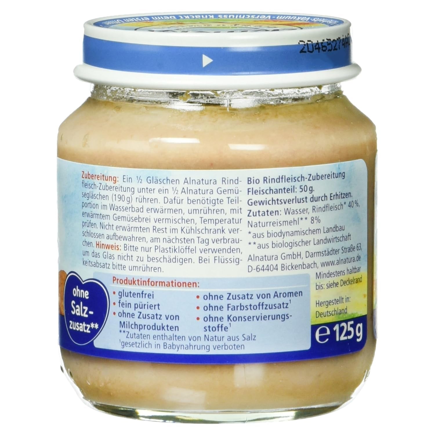 Préparé à partir de bœuf biologique, 125 g