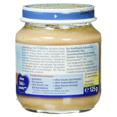 Préparé à partir de bœuf biologique, 125 g
