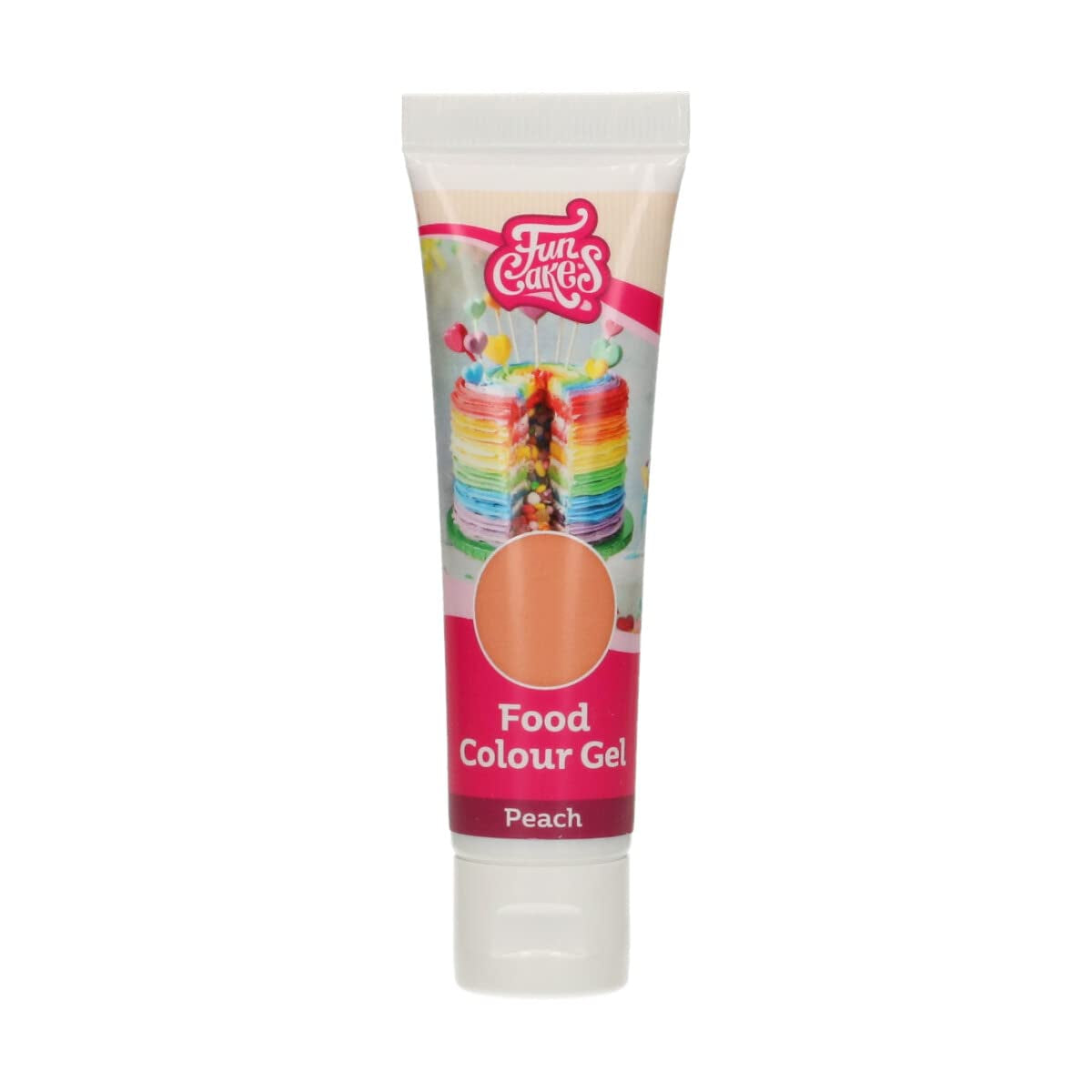 Colorant alimentaire Funcakes Peach Gel : Colorant alimentaire très concentré pour pâte, crème, fondant et pâte d'amande. Dosage facile. Une seule goutte pour créer des couleurs vibrantes. Halal. 30g.
