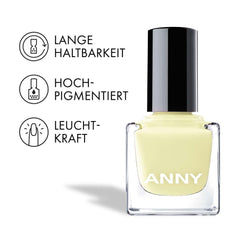 ANNY Vernis à ongles - Vernis à ongles coloré de haute qualité, longue durée, résistant aux éclats et à séchage rapide, couleur : Lemon Talk - 15 ml
