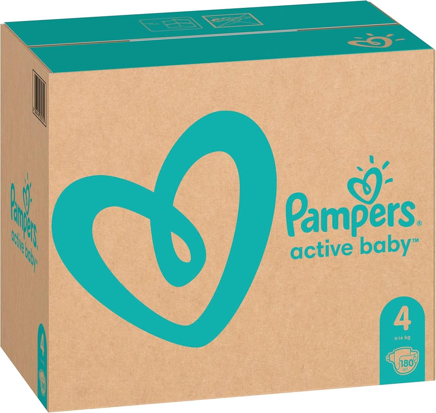 Pampers, Scutece pentru copii mărimea 4 (9-14 kg), 180 bucăți Mama si Copilul Naty Shop