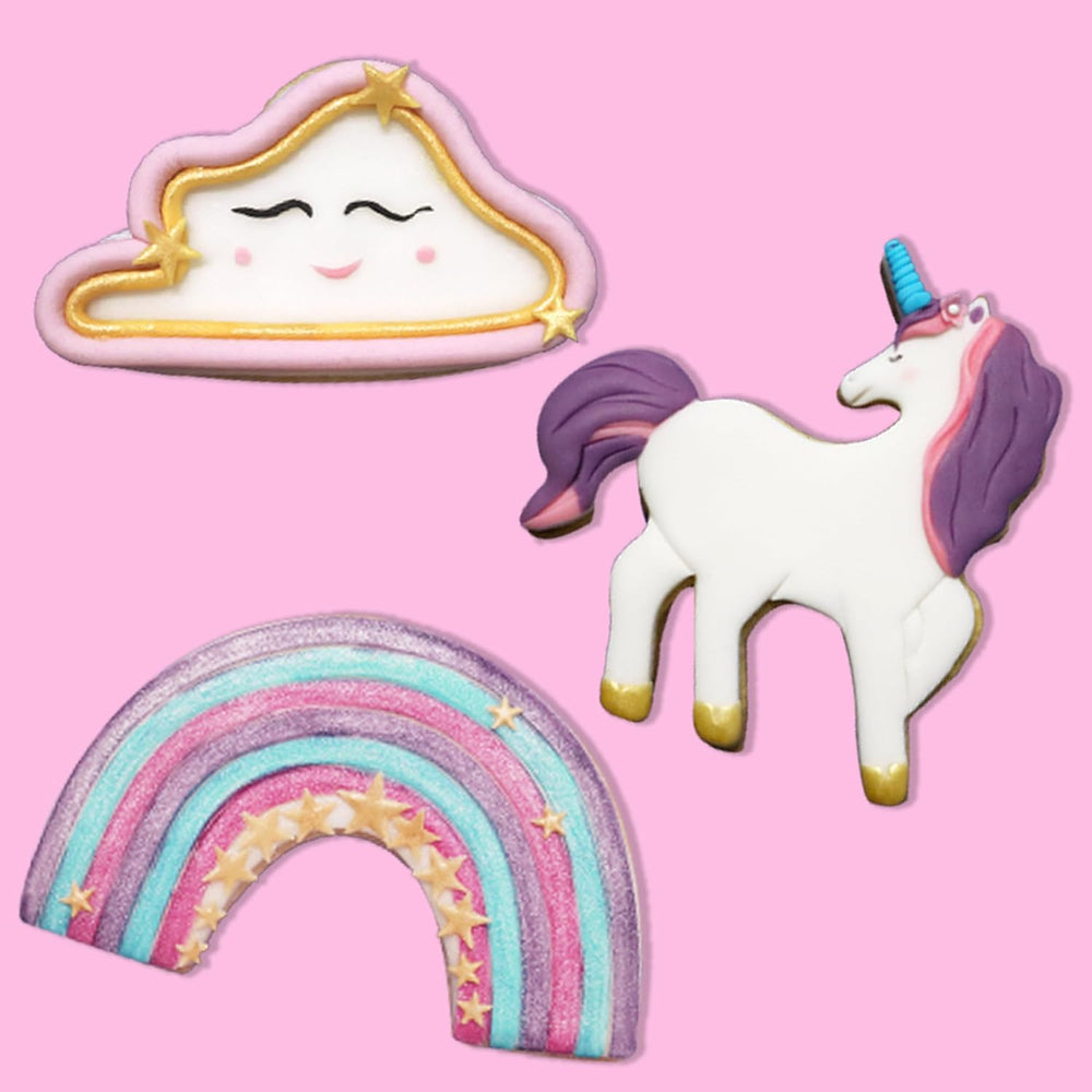 Lot de 3 Biscuits Licorne, Bleu