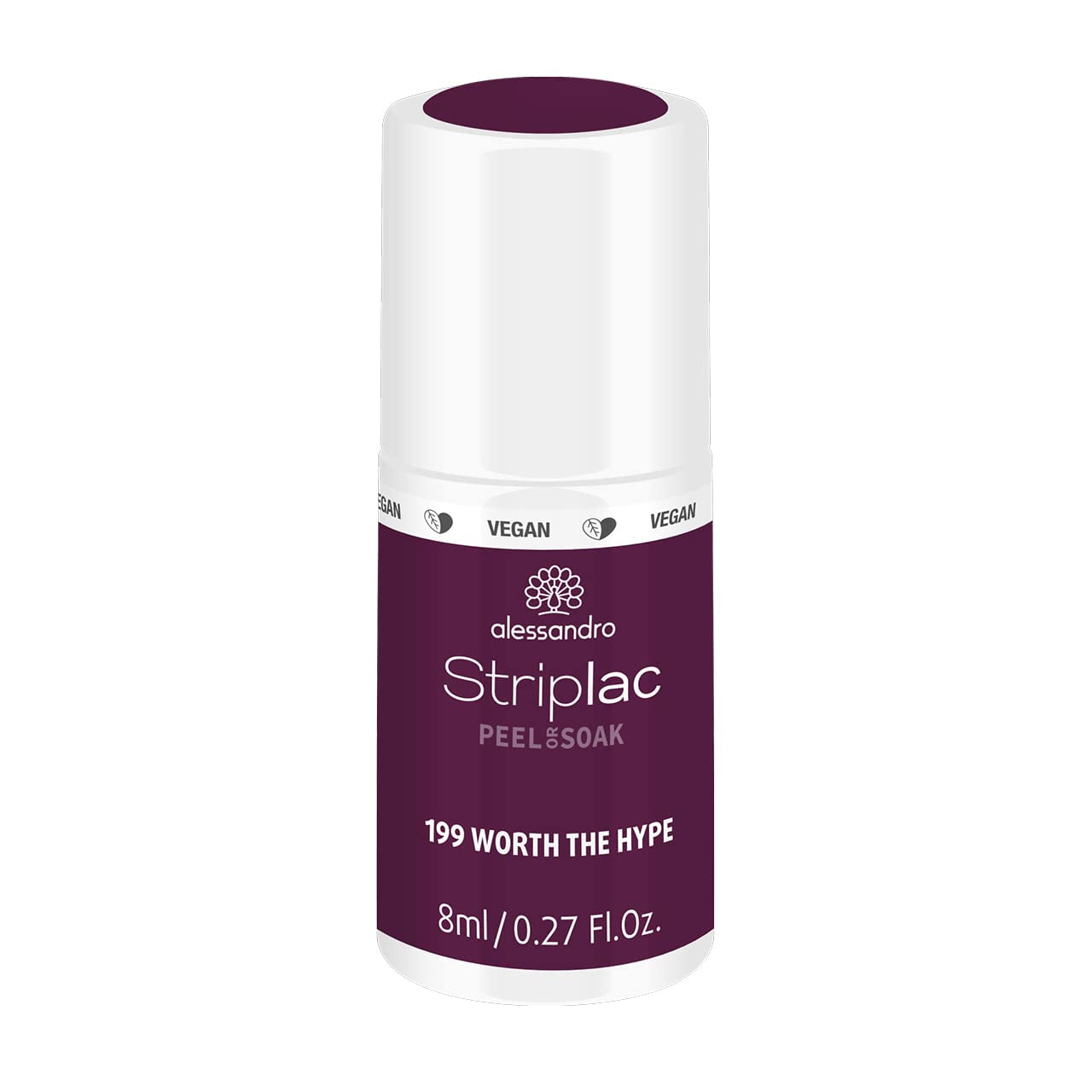 alessandro Striplac UV-Nagellack Flat White – Facile et facile à utiliser – Application facile grâce à la technologie Peel-Off – Vegan et sans alcool – 8 ml