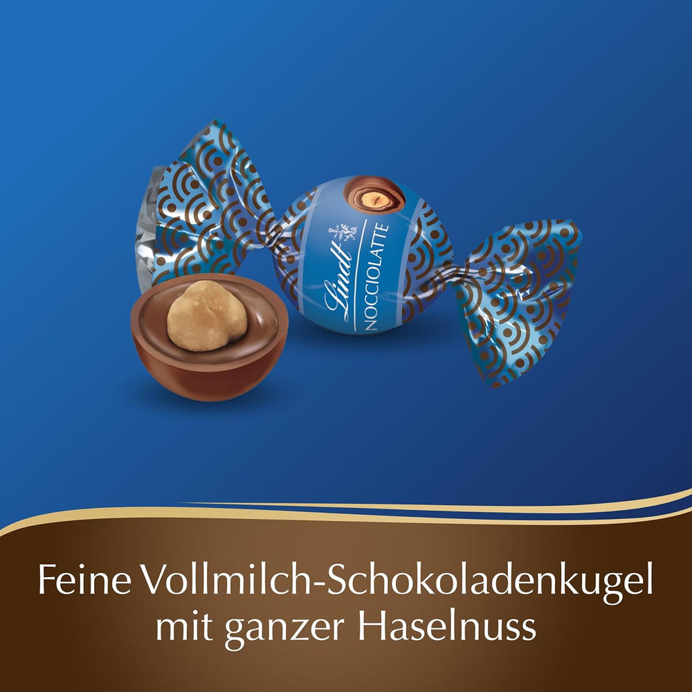 Lindt Roulette Ball Nocciolatte, chocolat au lait fourré à la crème de noisettes et noisettes entières, 3000g