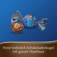 Lindt Roulette Ball Nocciolatte, chocolat au lait fourré à la crème de noisettes et noisettes entières, 3000g
