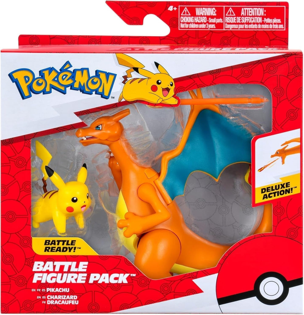 Pokémon PKW3459 - Pack de figurines de combat - Glurak & Pikachu, Glurak mobile avec figurines d'action Pikachu Naty Shop Titre par défaut
