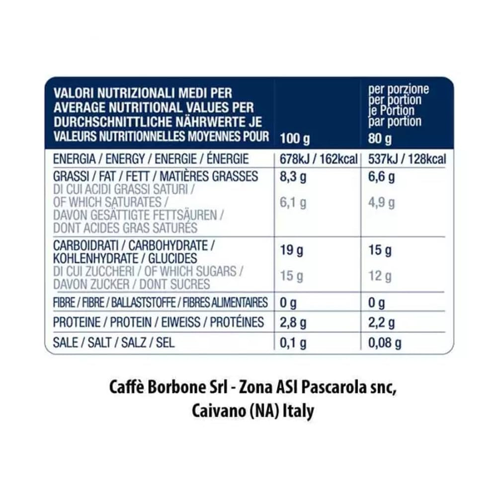 Caffè Borbone Mélange de Café Bleu 1 kg x 6 et Crème de Café Froide 550 g