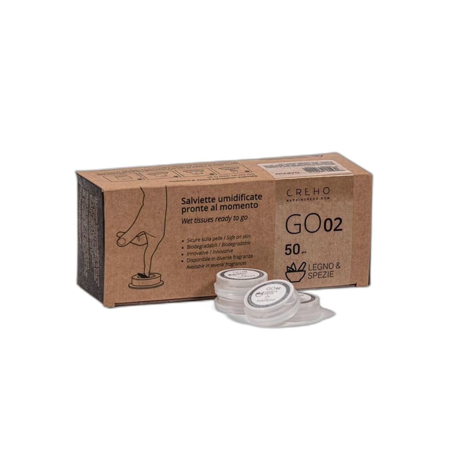 Go 07 Citronnelle Lingette nettoyante compressée avec liquide 50 pièces