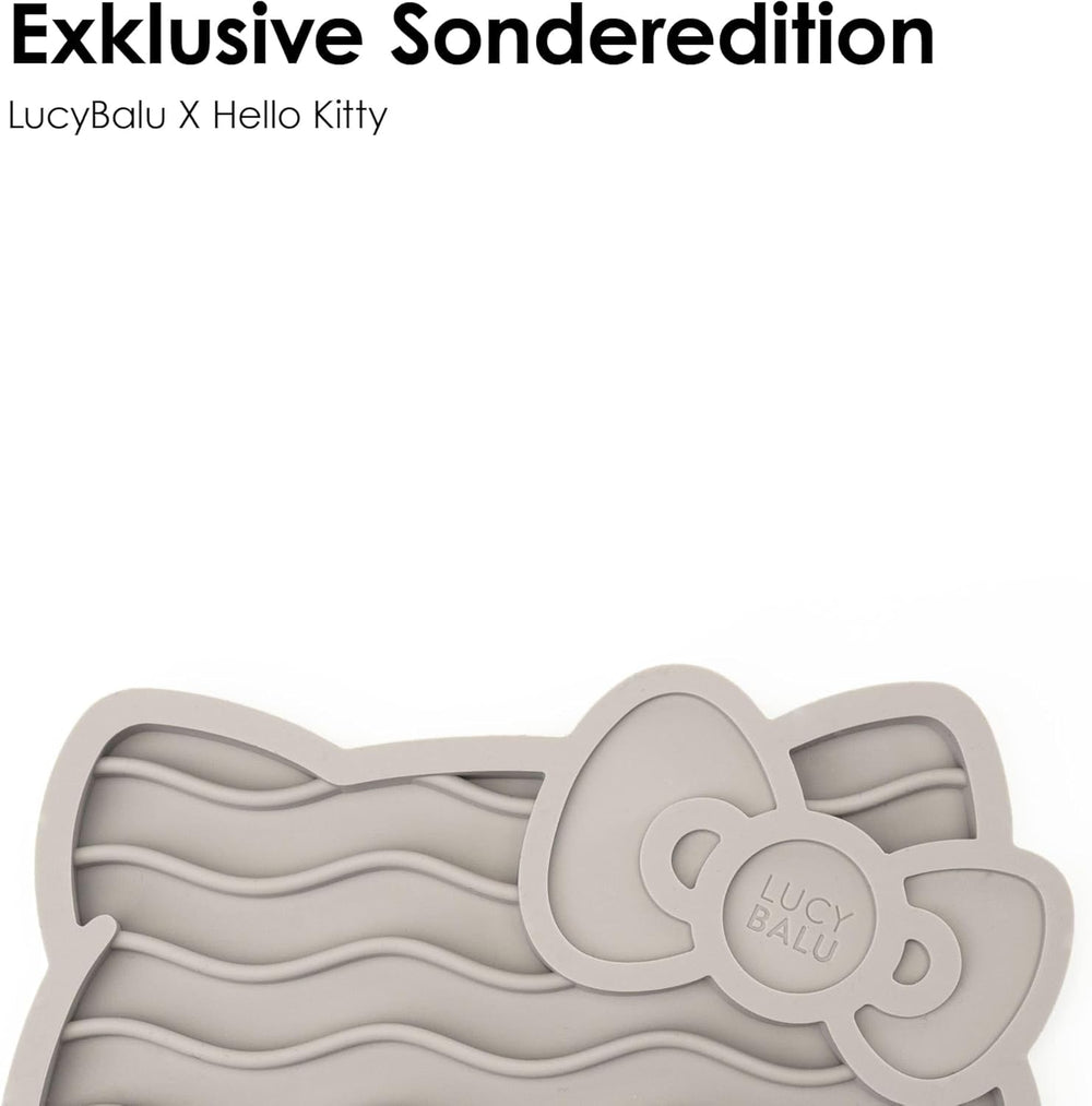 LucyBalu X Hello Kitty ZENCAT Covoraș de lins pentru pisici | Covoraș de lins pentru pisici | Hrănitor lent | Covoraș de lins din silicon de calitate alimentară | Covoraș de lins din silicon | Taupe