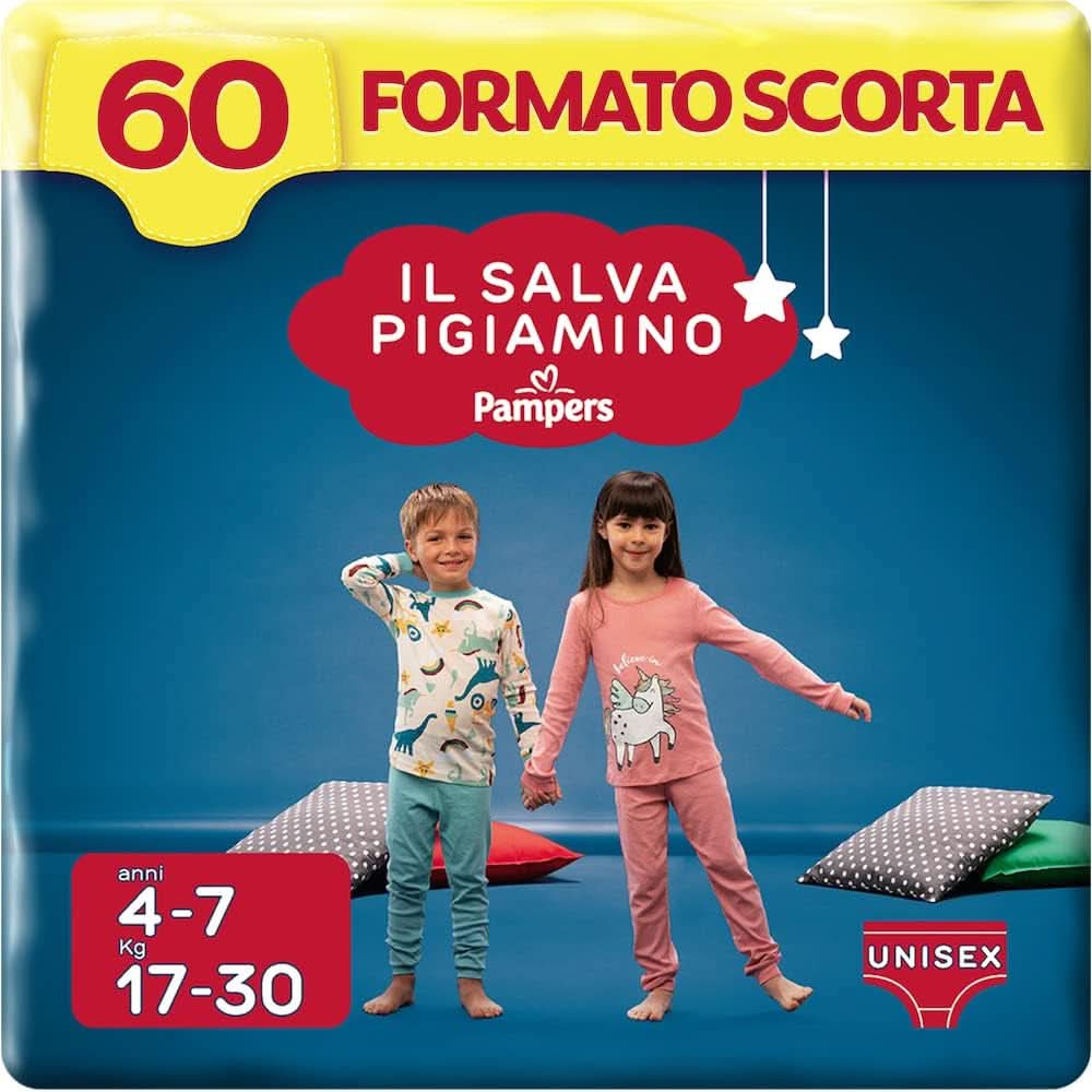 Pampers Il Salvapamino 8-12 ans, 54 couches, taille L/XL (27-43 kg) Mère et Enfant Naty Shop 4-7 ans, 60 couches, taille S/M (17-30 kg)
