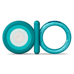 Suavinex Anneau de dentition en silicone pour bébé + 4 mois, anneau de dentition bleu papillon doux et léger