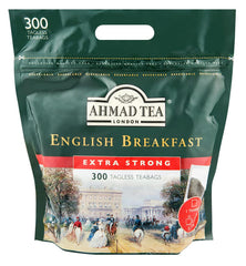 Ahmad Tea – Petit-déjeuner anglais – Thé noir pour petit-déjeuner – Thé Assam et Ceylan – Sachets de thé anglais sans bande avec 2 g de thé par portion – Grand paquet de 300 sachets de thé (lot de 2)