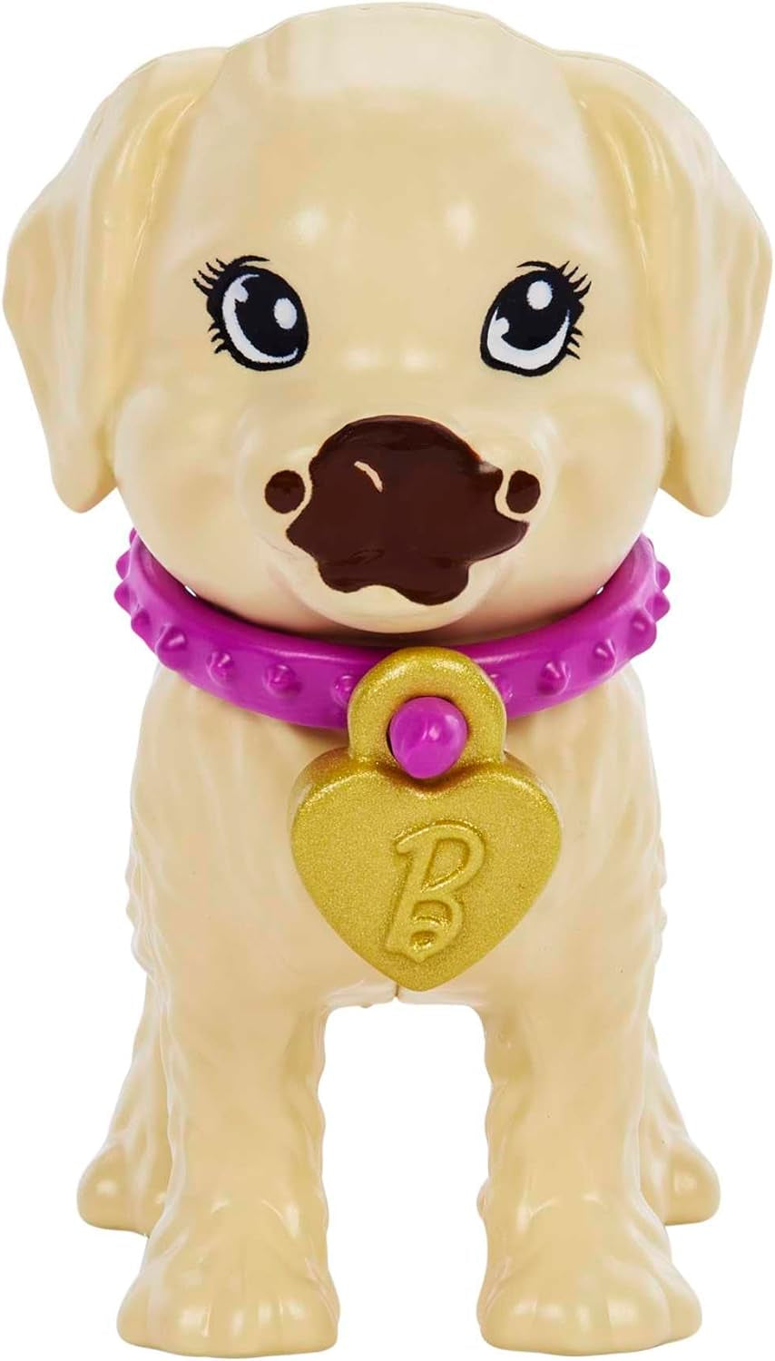 Adoption Barbie Puppy - Poupée et 2 chiots, avec certificats d'adoption, effet changement de couleur, cage et accessoires, pour enfants à partir de 3 ans, HKD 86