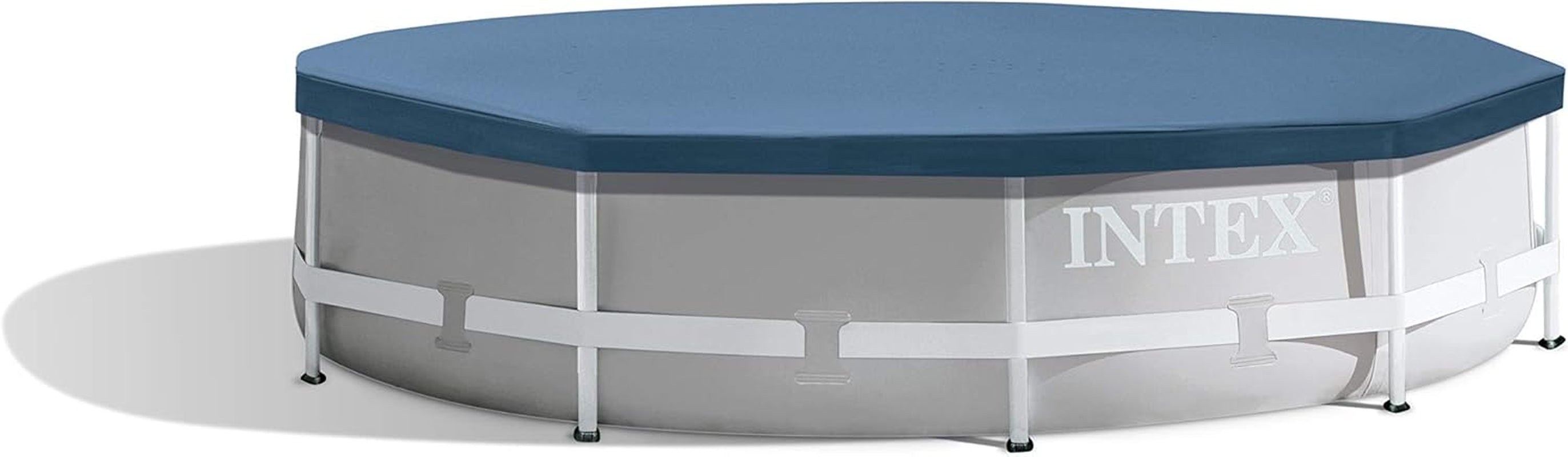 Ensemble piscine Prism Rondo Frame - Ø 305 x 76 cm, gris clair et couverture ronde - Ø 305 cm - Pour cadre métal et Prism