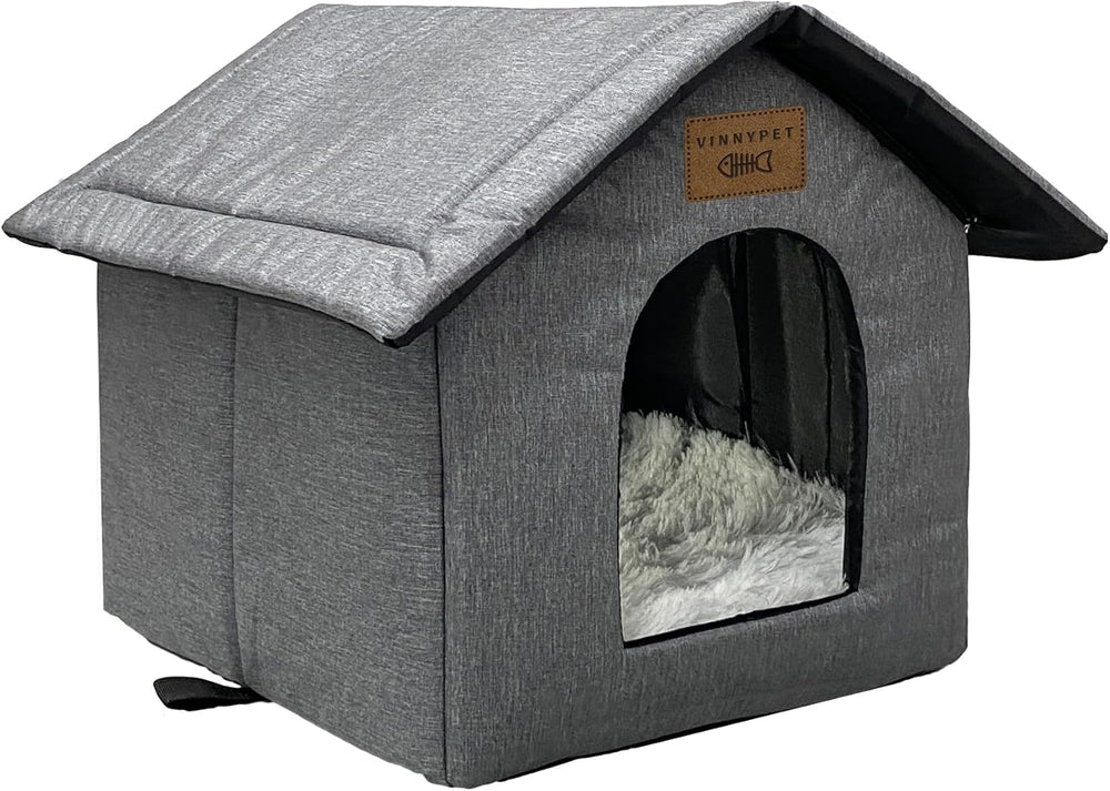 Katzenhaus Für Draußen Winterfest Wasserdicht Wetterfester Katzenhöhle Haustierhaus mit Plüschkissen Warm Hundehöhle Waschbar Hundehaus Tierheim Für Streuner Haustiere 40x35x40