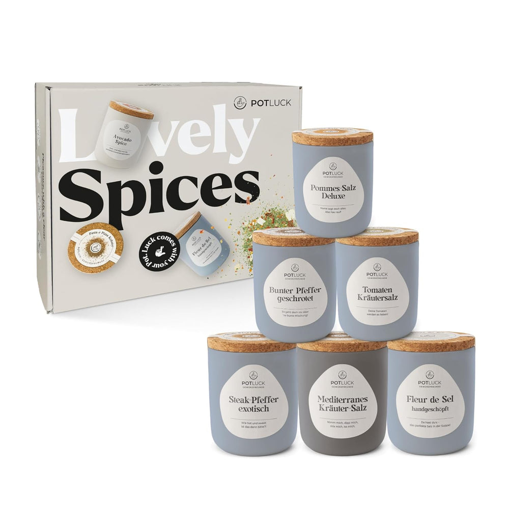 Repas-partage | Kräuter Kumpel 6er Set | Gewürzmischungen im Keramiktopf | Végétalien, sans gluten et avec des ingrédients naturels