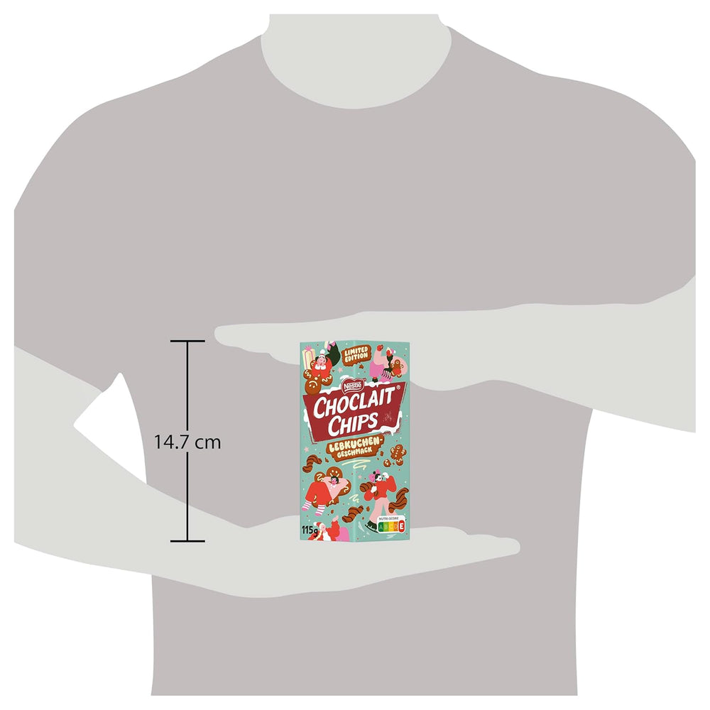 Nestlé Gingerbread, une collation délicieuse et croquante au goût de pain d'épices, enrobée de chocolat au lait et affinée de rayures décoratives de chocolat noir, pack de 4 (1 x 115g)