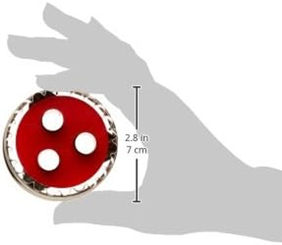 Städter 966339 Linzer grand moule à biscuits avec éjecteur, 3 trous, acier inoxydable, argent/rouge, 6,5 x 6,5 x 4 cm