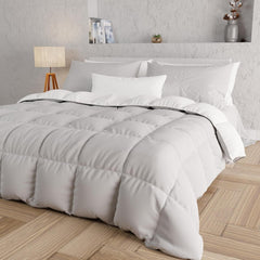 PETTI Artigiani Italiani - Couverture d'hiver pour lit double, maxi, monochrome, double face, blanc, gris, 100% Made in Italy Couettes et couettes Naty Shop