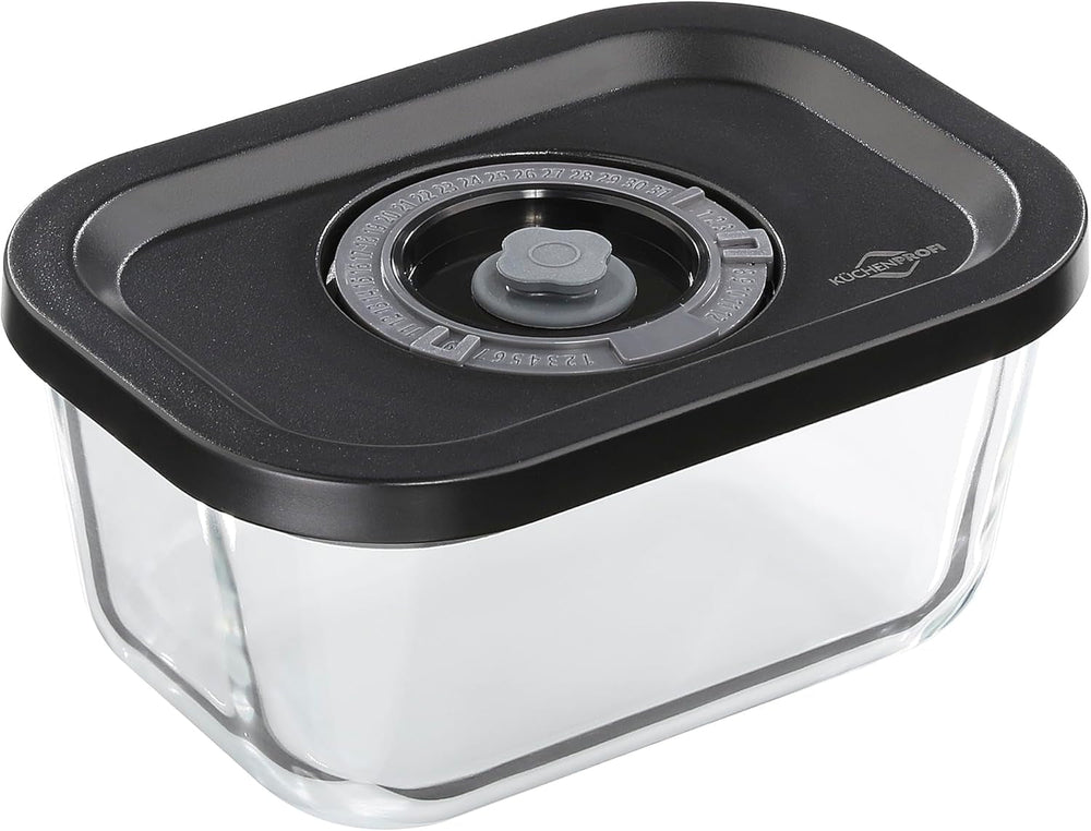 Ensemble sous vide Küchenprofi EASYFRESH | Ensemble de 7 pièces | 1x pompe à vide électrique, 1x pot sous vide S, M et L, 3x sacs sous vide 22x21 cm | verre borosilicaté, plastique de haute qualité | préparation et conservation Boîtes de conservation alimentaire Naty Shop Boîte sous vide S