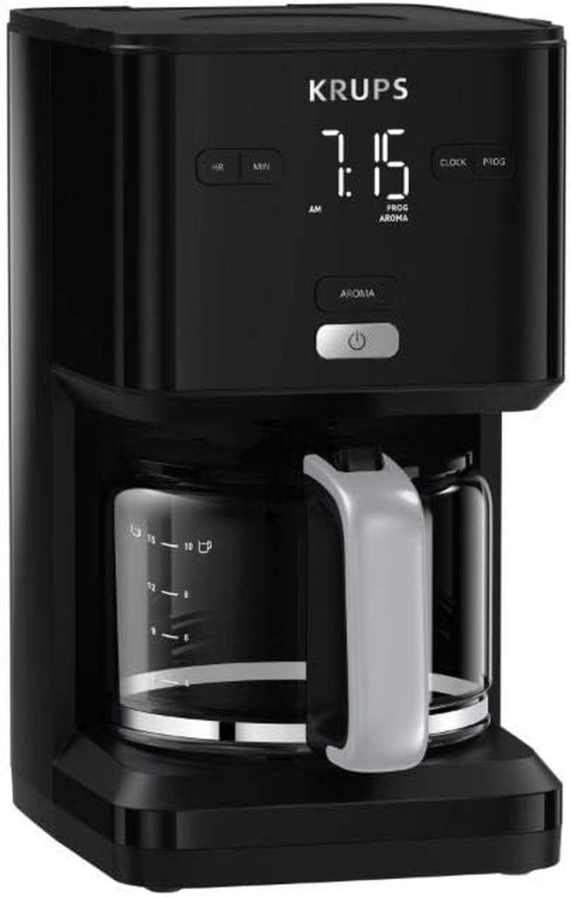 Machine à café Krups Smart'n Light avec minuterie, pour 1,25 litre de café filtre, fonction maintien au chaud, arrêt automatique, noir, KM600810