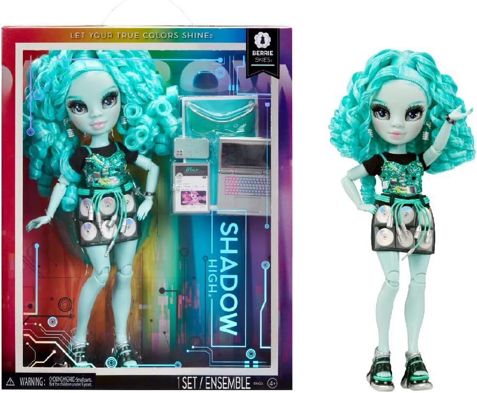 Rainbow High Shadow High Serie 3 - Berrie Skies - Vert Modepuppe - Tenues modernes et plus de 10 accessoires de jeu de Bunte - Idéal pour les enfants de 4 à 12 ans et les petits