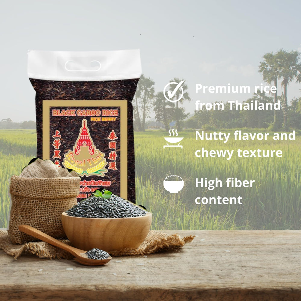 ROYAL THAI RICE - Riz noir à grains longs (grains de riz) - 1 x 1 kg