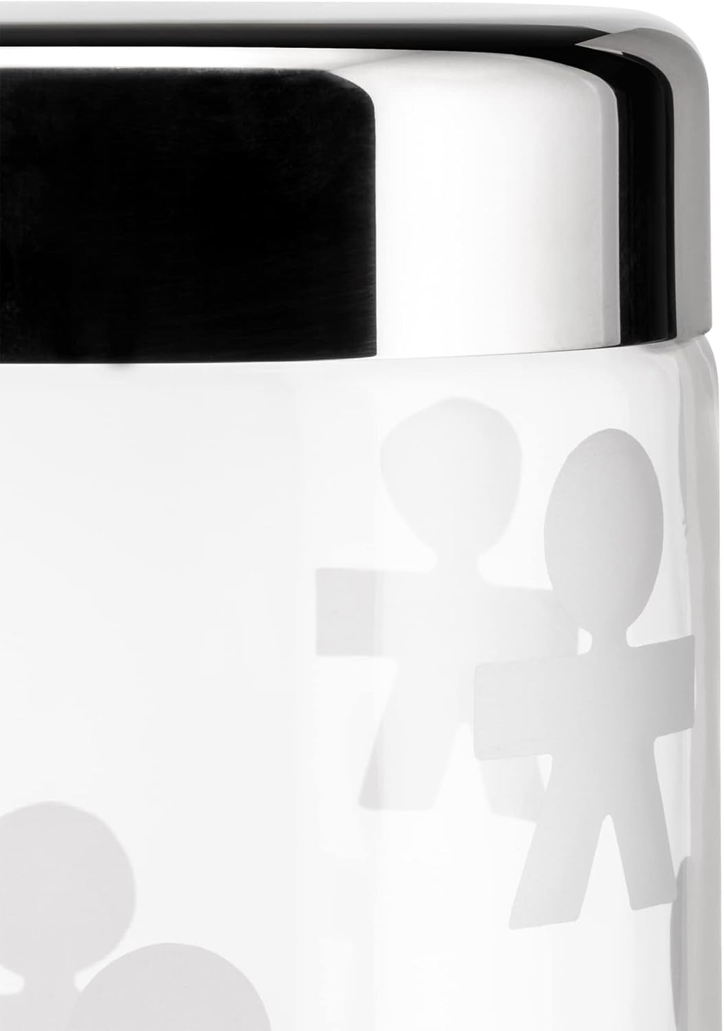 Alessi AKK37 GIROTONDO Pot de cuisine en verre avec impression et couvercle scellé en acier inoxydable, L 21,6 cm, H 10,5 cm Boîtes de conservation alimentaire Naty Shop