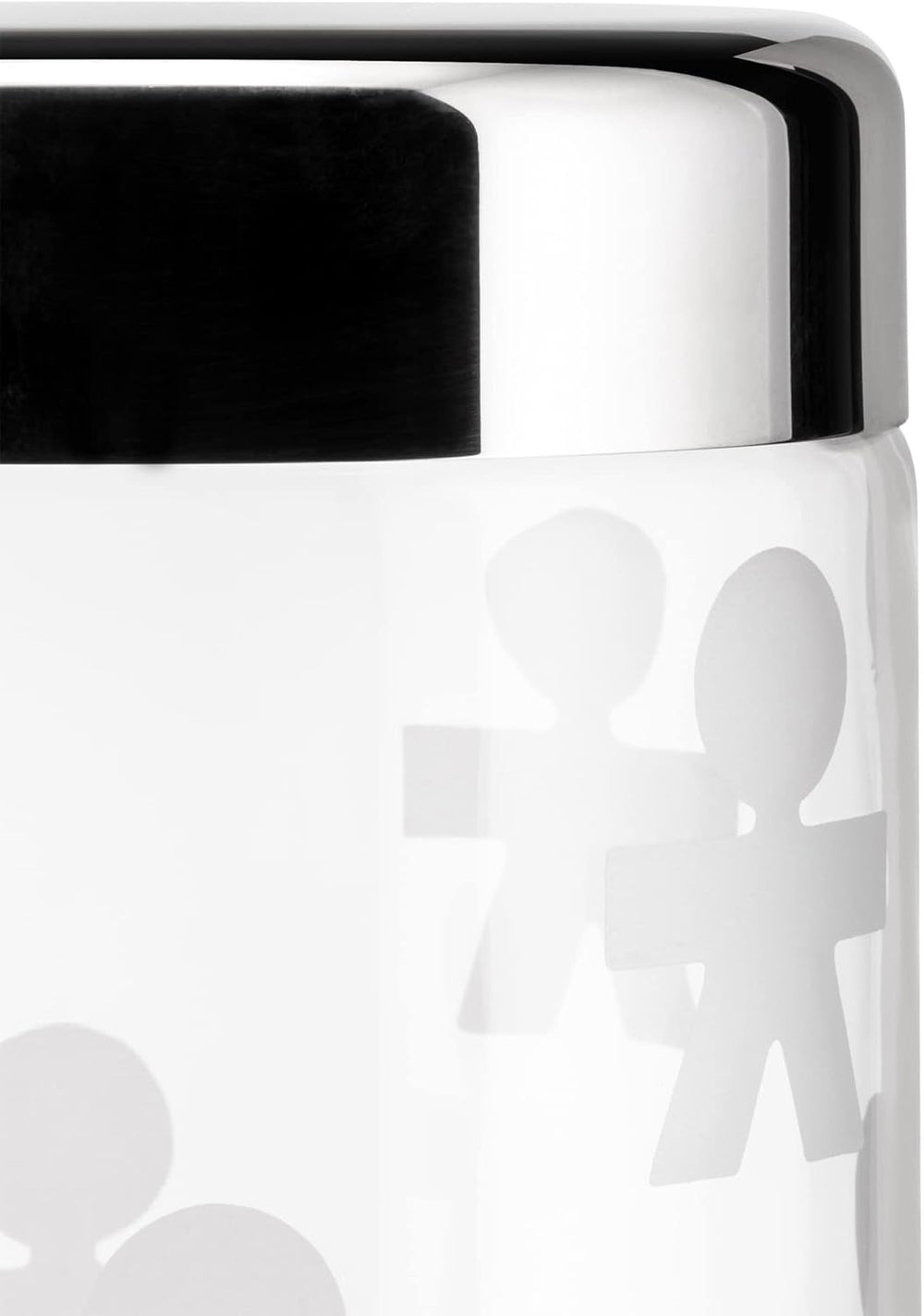 Alessi AKK37 GIROTONDO Pot de cuisine en verre avec impression et couvercle scellé en acier inoxydable, L 21,6 cm, H 10,5 cm Boîtes de conservation alimentaire Naty Shop