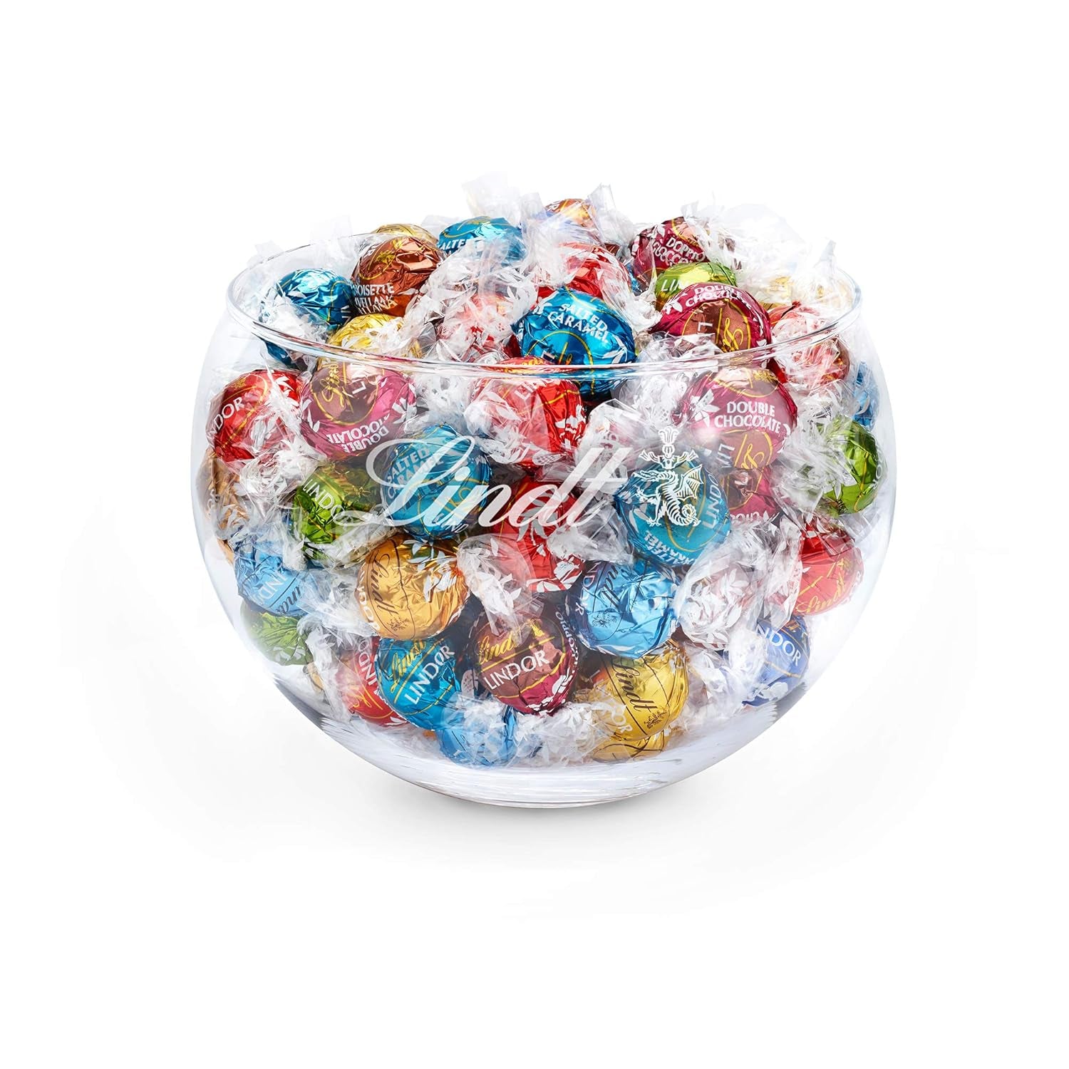 Mélange de chocolat LINDOR | 1371g | Env. 109 boules : Boules de chocolat au lait et LINDOR à la crème de fraise | Sac de 1 kg, env. 80 boules de chocolat chocolat blanc à la crème de fraise
