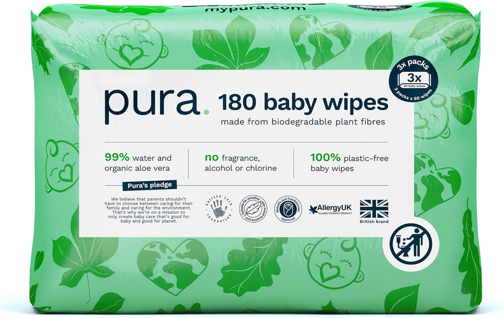 Șervețele umede ecologice de unică folosință pentru bebeluși, pentru pielea sensibilă a bebelușilor, 70 de șervețele (1 pachet), 99% apă, 100% fără plastic, pentru pielea sensibilă, predispusă la eczeme, nou-născuți, biodegradabile, vegane