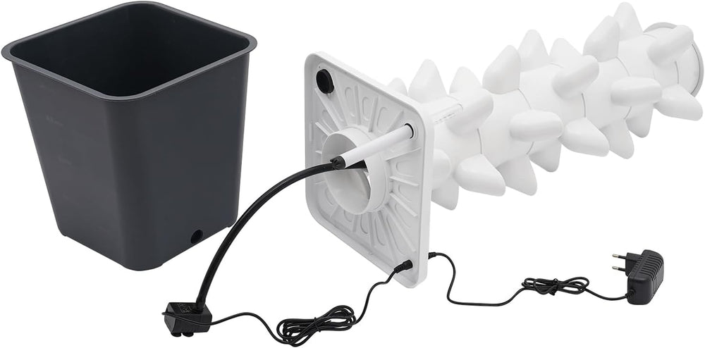 Tour hydroponique de 30 capsules, système de culture hydroponique de jardin, kit de culture hydroponique verticale à 6 niveaux, tour aéroponique avec pompe d'hydratation, adaptateur et lit de semence (gris)